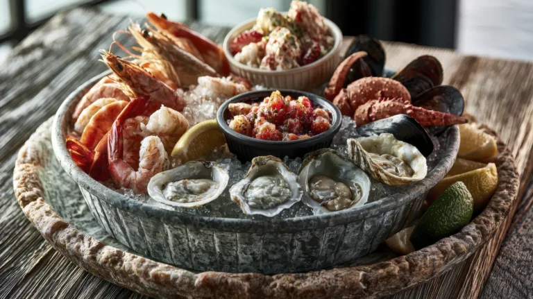 Plateau de fruits de mer avec huîtres et crevettes livré à la Villa Theolina, Castres